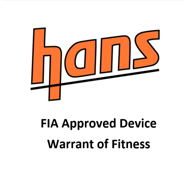 FIA Approved HANS Device Warrant of Fitness