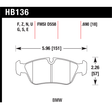 Hawk Pads - BMW E46 - Front