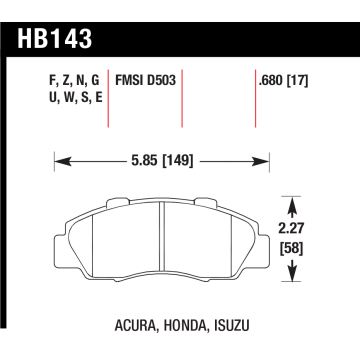 Hawk Pads - Honda Integra DC5 - Front