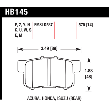 Hawk Pads - Honda S2000 - Rear