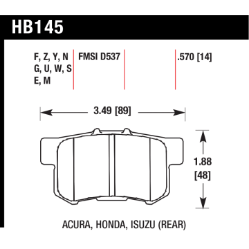 Hawk Pads - Honda Integra DC5 - Rear