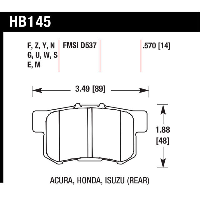 Hawk Pads - Honda Integra DC5 - Rear