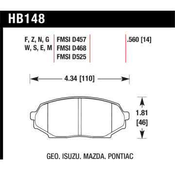 Hawk Pads - Mazda MX5 - Front