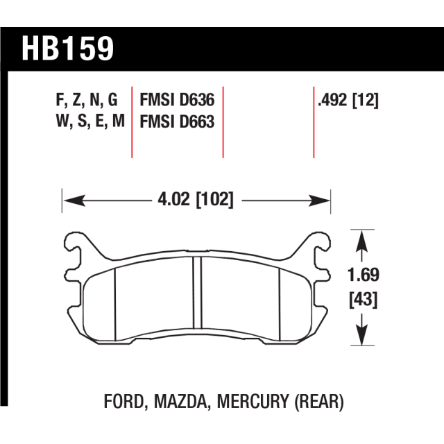 Hawk Pads - Mazda MX5 - Rear