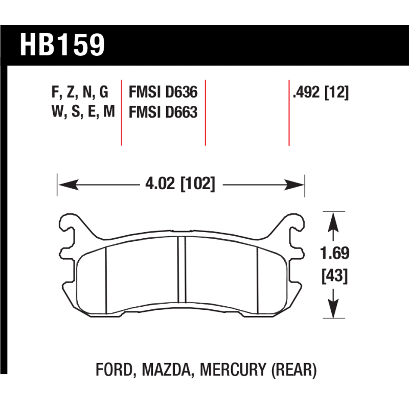 Hawk Pads - Mazda MX5 - Rear