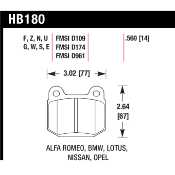 Hawk Pads - Mitsubishi Lancer Evo - Rear