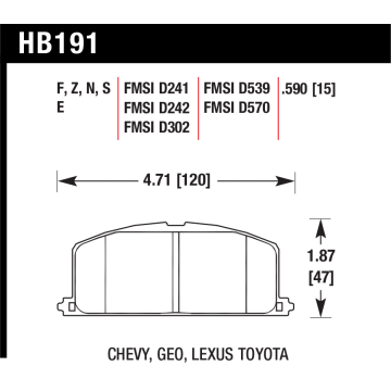Hawk Pads - Toyota Corolla AE111 - Front