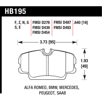 Hawk Pads - BMW E30 - Front