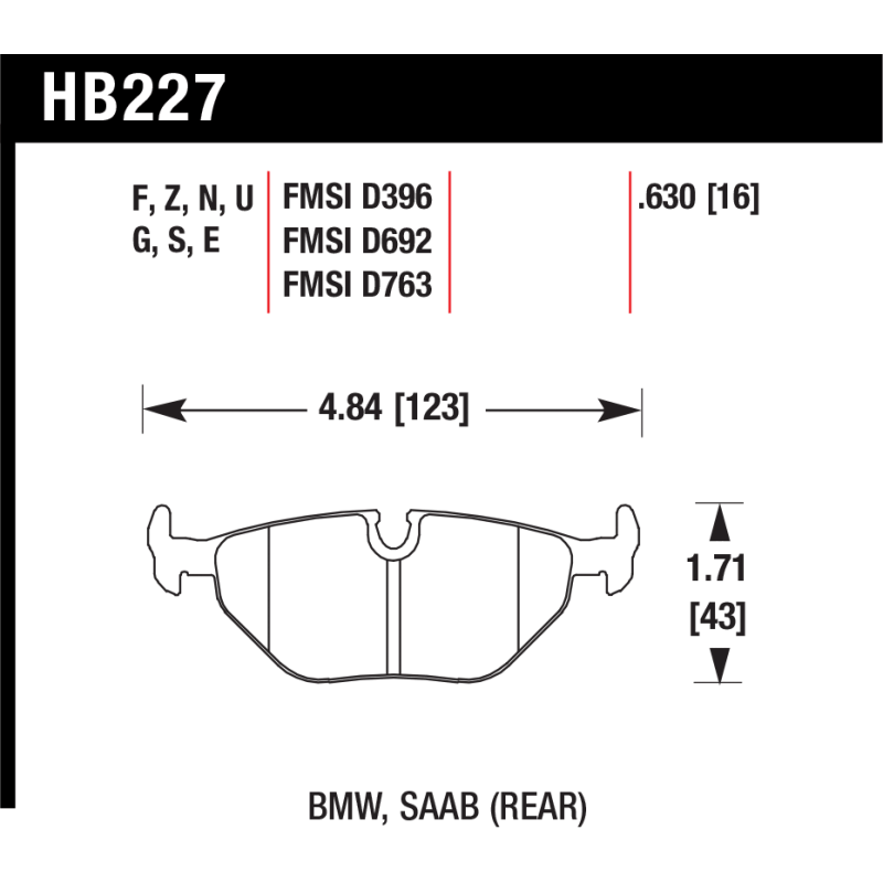 Hawk Pads - BMW E36 - Rear