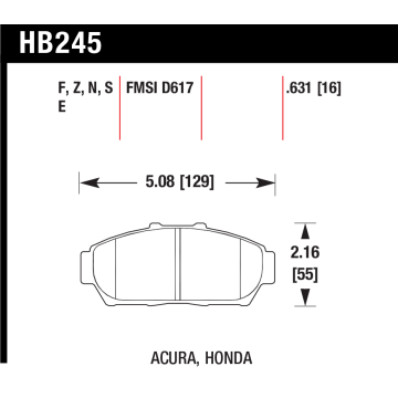 Hawk Pads - Honda Integra DC2 - Front