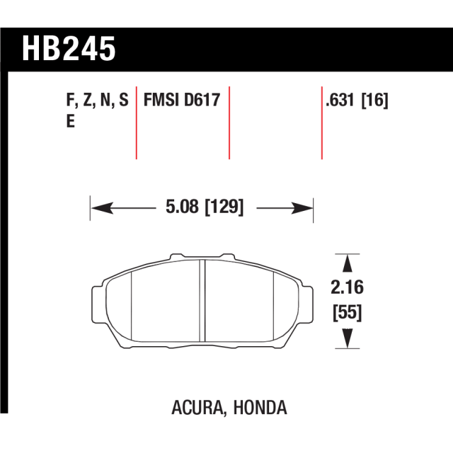 Hawk Pads - Honda Integra DC2 - Front
