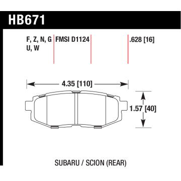 Hawk Pads - Toyota GT86  - Rear