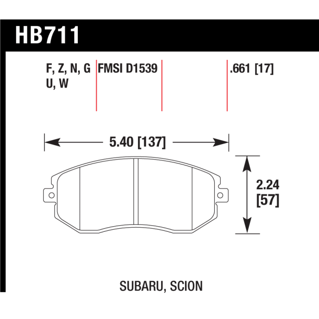 Hawk Pads - Toyota GT86  - Front