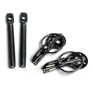 Black aluminum hood pins