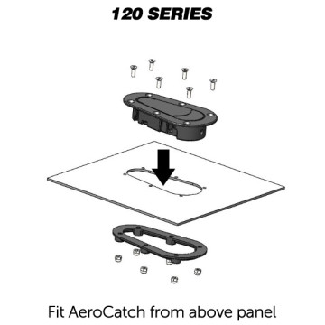 Aerocatch Xtreme - 120 Series Above Panel Non-Locking