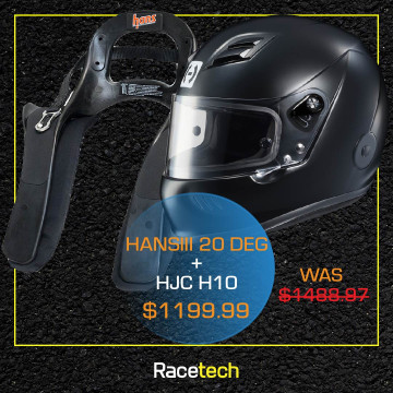 HANS III 20 Degree & HJC Helmet Combo + Anchor Posts