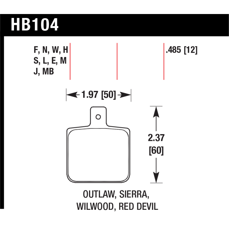 Hawk Pads - Wilwood Dynalite Single