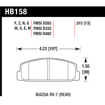 Hawk Pads - Mazda RX7 (FC & FD) - Rear