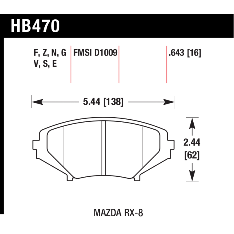 Hawk Pads - Mazda RX8 - Front