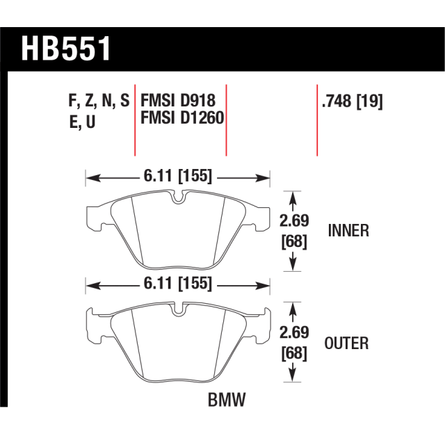 Hawk Pads - BMW - Front Hawk Pads - BMW - Front